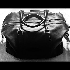 COACH Black Leather Duffle Bag